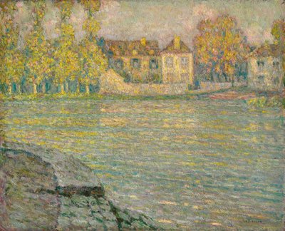 Case sul fiume al tramonto, Moret da Henri Eugene Augustin Le Sidaner