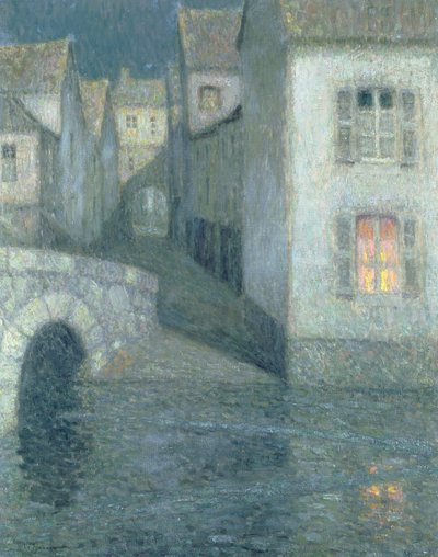 Case sul fiume, Chartres, 1929 da Henri Eugene Augustin Le Sidaner