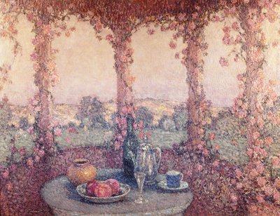 La tavola sotto il pergolato da Henri Eugene Augustin Le Sidaner