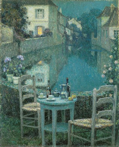 Piccolo tavolo al crepuscolo serale da Henri Eugene Augustin Le Sidaner