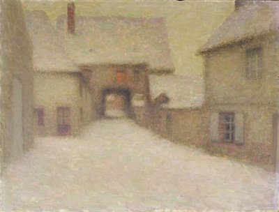 Neve, il vecchio villaggio, Gerberoy, 1902 da Henri Eugene Augustin Le Sidaner
