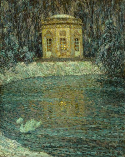 Il padiglione musicale sotto la neve da Henri Eugene Augustin Le Sidaner