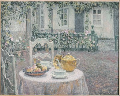 La tovaglia rosa da Henri Eugene Augustin Le Sidaner