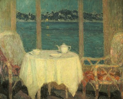 La terrazza davanti alla baia di St. Tropez da Henri Eugene Augustin Le Sidaner