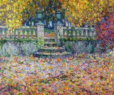 La terrazza in autunno, Gerberoy da Henri Eugene Augustin Le Sidaner