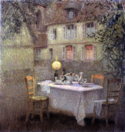 La tavola da Henri Eugene Augustin Le Sidaner