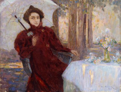 Donna con un ombrello da Henri Eugene Augustin Le Sidaner