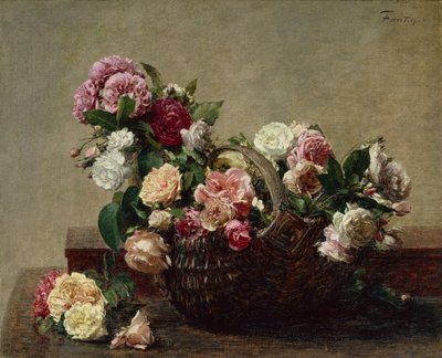 Cesto di rose da Ignace Henri Jean Fantin Latour