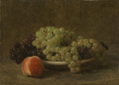 Natura morta con uva e una pesca da Henri Fantin-Latour