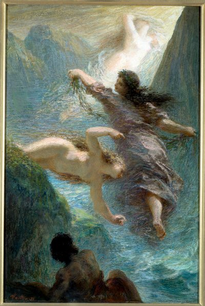 Le ragazze del Reno. Pastello di Henri Fantin Latour da Ignace Henri Jean Fantin Latour