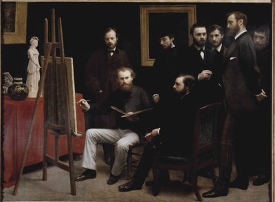 Un laboratorio a Batignolles (con diversi ritratti di artisti) da Ignace Henri Jean Fantin Latour