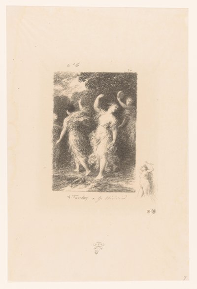 Baccanti che danzano e fanno musica da Ignace Henri Jean Fantin Latour