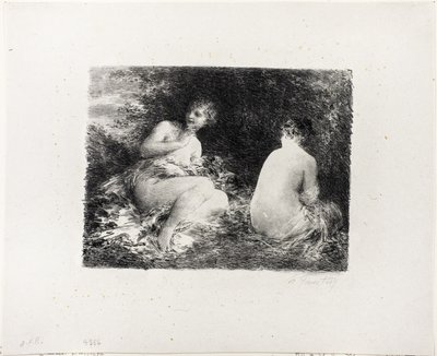 Donne che fanno il bagno, seconda tavola media da Ignace Henri Jean Fantin Latour