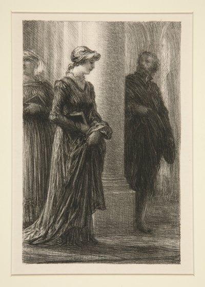 Les maîtres chanteurs de Nuremberg: acte I, rencontre de Walther et d da Ignace Henri Jean Fantin Latour