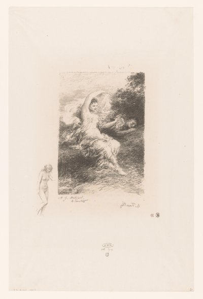 Lydé veglia sul suo amante addormentato da Ignace Henri Jean Fantin Latour
