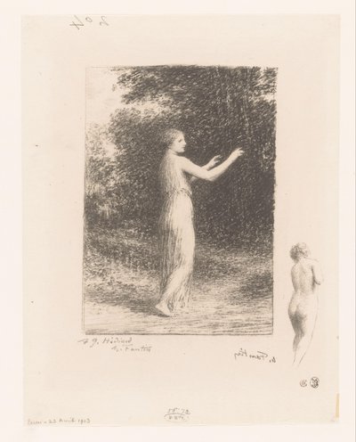Vergine di Lycus cammina nella natura da Ignace Henri Jean Fantin Latour