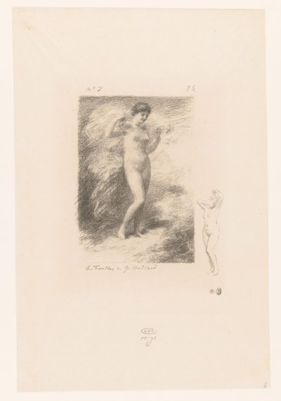 Néere con velo svolazzante da Ignace Henri Jean Fantin Latour