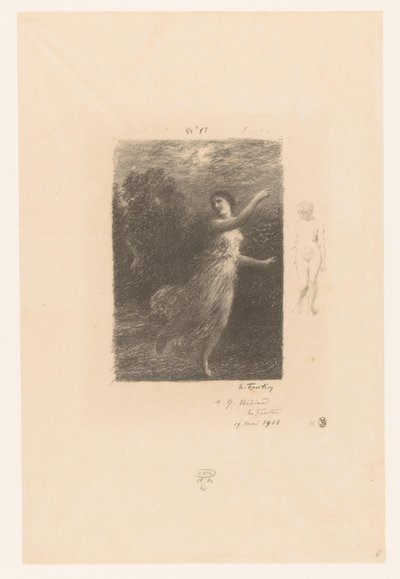 Ninfa che fugge da un satiro da Ignace Henri Jean Fantin Latour