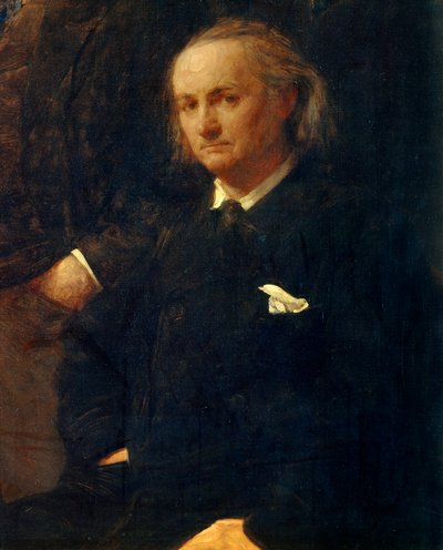 Ritratto di Charles Baudelaire - dettaglio di: “Omaggio a Eugène Delacroix” Dipinto di Henri Fantin-Latour (Fantin-Latour) da Ignace Henri Jean Fantin Latour