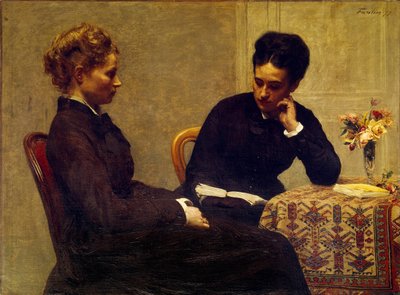 Lettura Una donna che legge a una giovane persona cieca da Ignace Henri Jean Fantin Latour
