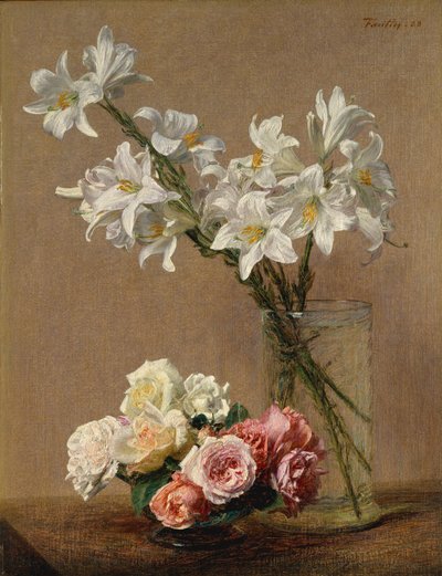 Rose e gigli, 1888 da Ignace Henri Jean Fantin Latour