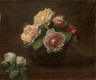 Rose in una ciotola da Henri Fantin Latour