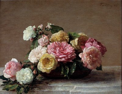 Rose in una tazza da Ignace Henri Jean Fantin Latour