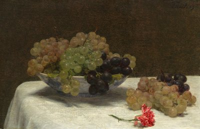Natura morta con uva e garofano da Ignace Henri Jean Fantin Latour
