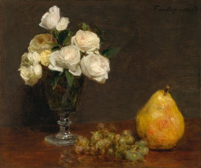 Natura morta con rose e frutta da Ignace Henri Jean Fantin Latour