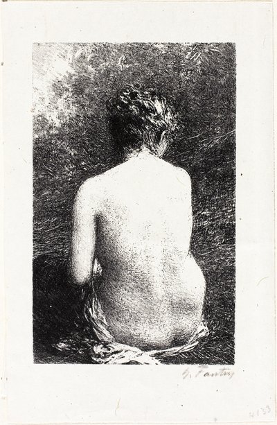 Studio di donna seduta, vista da dietro da Ignace Henri Jean Fantin Latour
