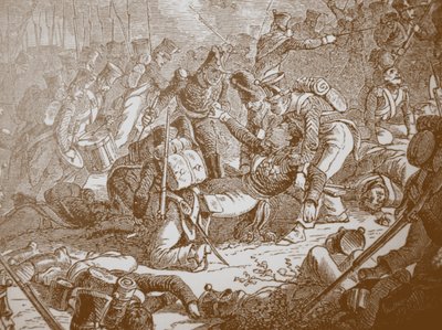 Morte del generale Gudin alla battaglia di Valutino, 1830 da Henri Felix Emmanuel Philippoteaux