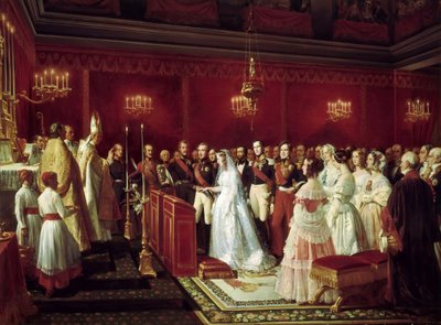 Matrimonio della principessa Vittoria di Sassonia-Coburgo e del principe Luigi, duca di Nemours a Saint-Cloud, 27 aprile da Henri Felix Emmanuel Philippoteaux