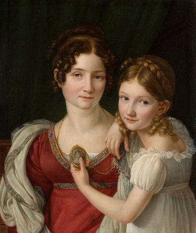 Ritratto di una madre con sua figlia da Henri Francois Riesener