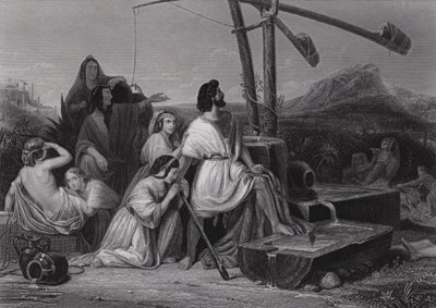 Mosè nella terra di Madian da Henri Frederic (after) Schopin