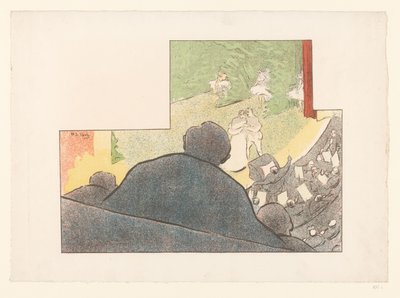 Uomo che guarda uno spettacolo teatrale da un palco da Henri Gabriel Ibels