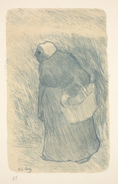 Contadina con un cesto, o Paysanne avec lampe da Henri Gabriel Ibels