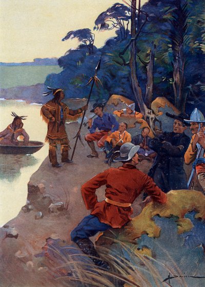 I primi coloni europei sulle rive del fiume San Lorenzo, attuale Quebec, XVI-XVII secolo da Henri Gaston Darien
