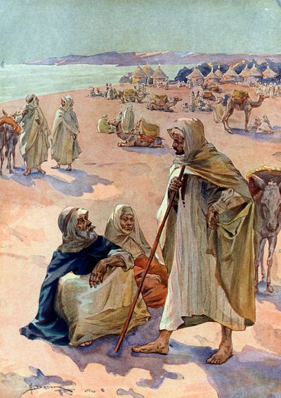 Veduta di una marcia moresca Brakna nella regione di Podor, Senegal, inizio XVIII secolo da Henri Gaston Darien