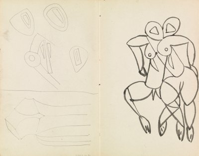 Cinque Schizzi Astratti e Studi per Figure Maschili e Femminili da Henri Gaudier Brzeska