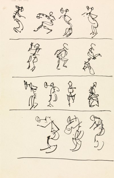 Quattro Registri di Quattordici Figure Danzanti da Henri Gaudier Brzeska