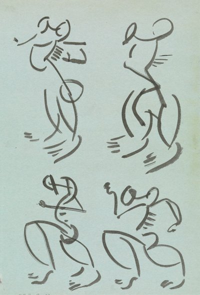 Quattro studi di figure danzanti da Henri Gaudier Brzeska