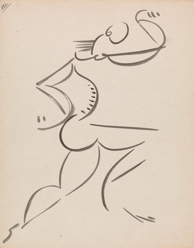 Figura maschile danzante, di profilo da Henri Gaudier Brzeska