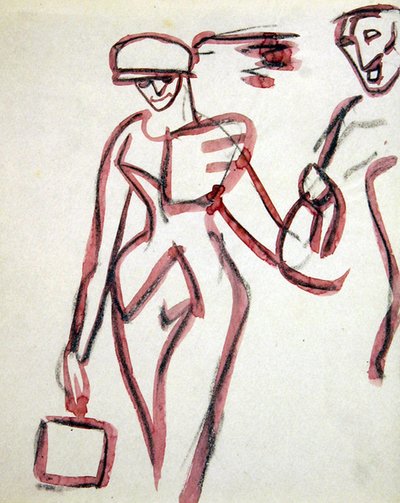 Promenatore con compagno da Henri Gaudier Brzeska