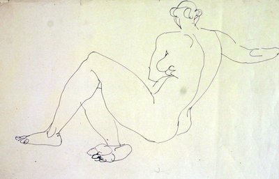 Nudo femminile reclinato di schiena da Henri Gaudier Brzeska