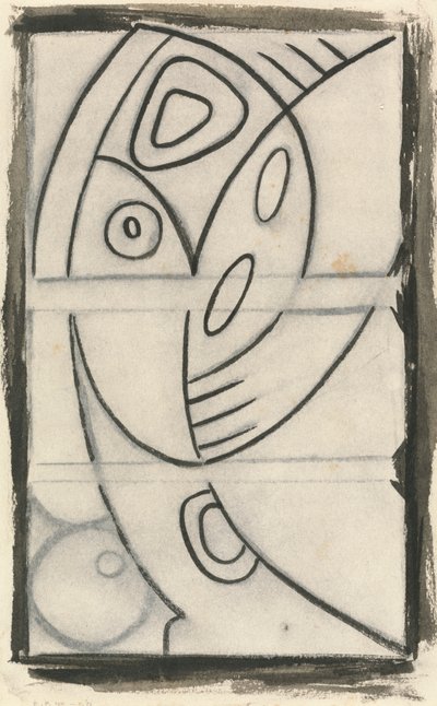 Disegno in rilievo di una figura femminile astratta da Henri Gaudier Brzeska