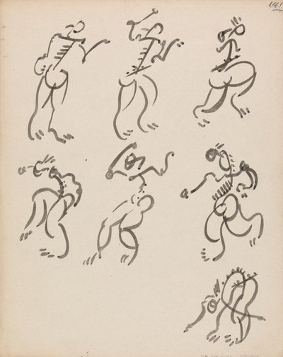 Sette figure danzanti, in tre registri da Henri Gaudier Brzeska