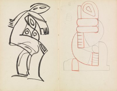Studio di una Figura Femminile, Studio di Figura Astratta da Henri Gaudier Brzeska