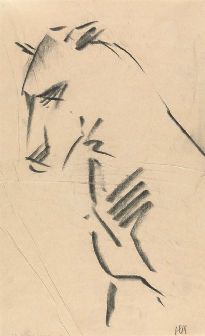 Vista a tre quarti di una leonessa da Henri Gaudier Brzeska