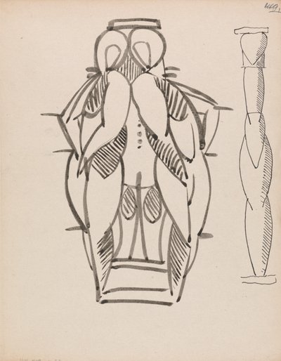 Due studi per una colonna scultorea da Henri Gaudier Brzeska
