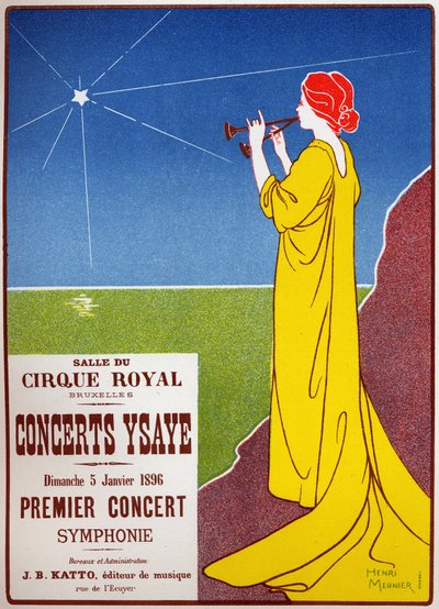 Concerti di Ysaye a Bruxelles. Poster di H. Meunier da Henri Georges Jean Isidore Meunier